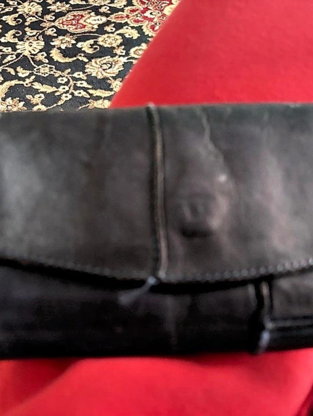 Cut n' Paste Leather Wallet in Blue